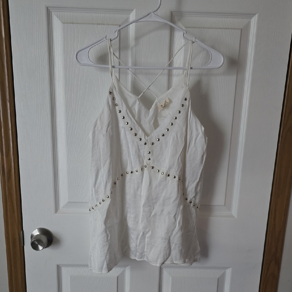 POL White Camisole with Stud Details